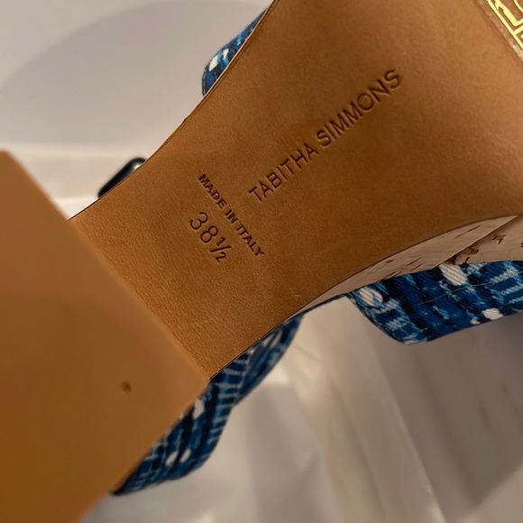 TABITHA SIMMONS gingham Elena blue NWT check cork platform volley 37 and 38.5 - Picture 12 of 16